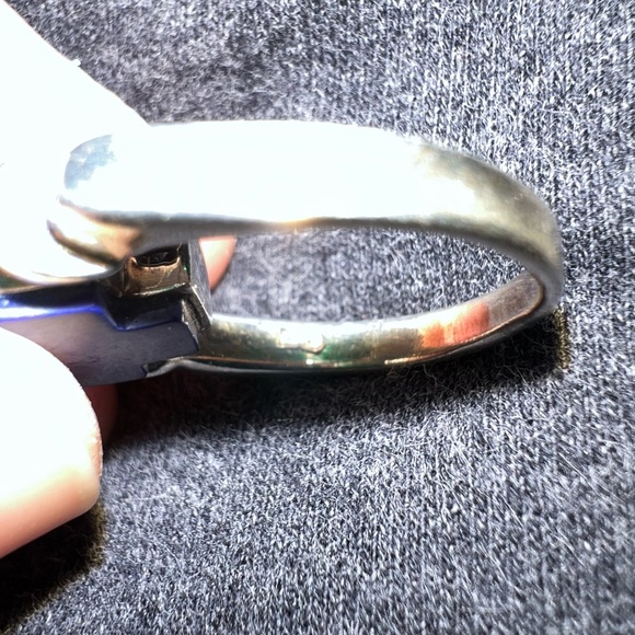 Reversible sterling/lapis cross ring - Picture 6 of 7